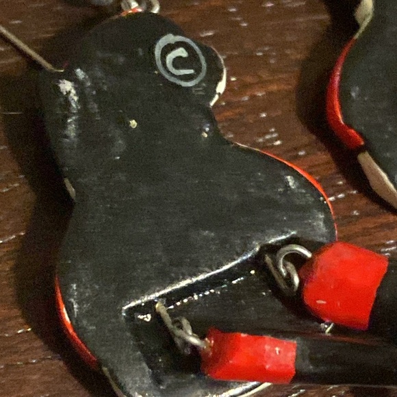 Cat Santa dangle earrings (UU) - Picture 4 of 4